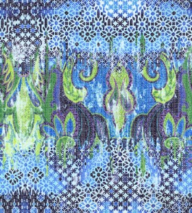 蓝绿相间抽象几何图案