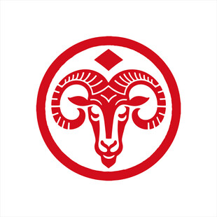 红色羊头标志图案