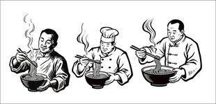 三位厨师烹饪精彩瞬间