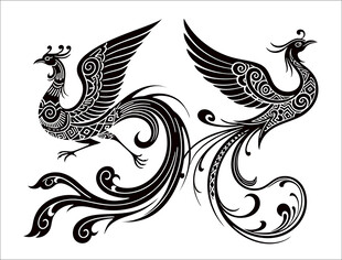 双凤图腾图案设计