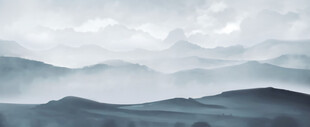 水墨风格山峦远景图