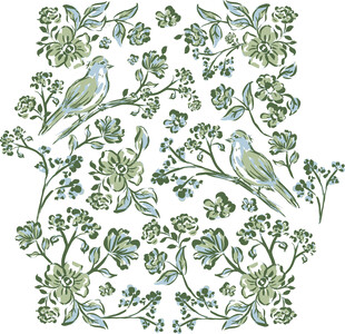 花鸟绿植图案设计素材