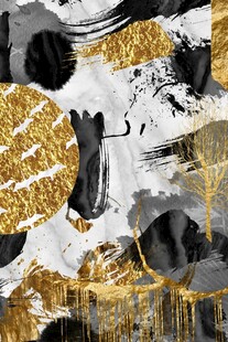 抽象金墨艺术画作