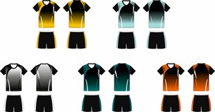 足球服排球服运动服装模板设计