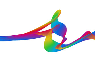 彩色动感飘带艺术图案