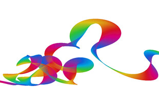 多彩流动线条艺术图案