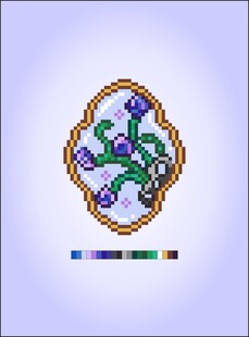 复古风花卉图案十字绣像素图