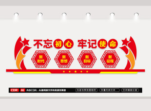 不忘初心砥砺前行党建文化墙