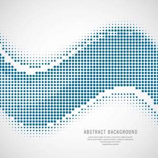 蓝点构成的抽象波浪背景