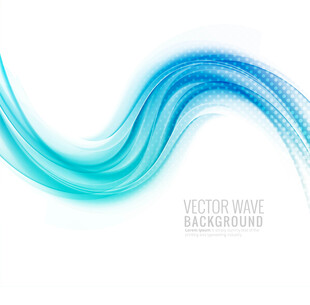 蓝色波浪矢量背景图