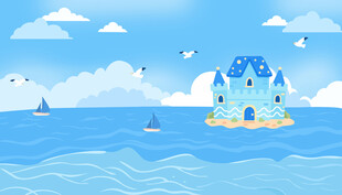 蓝色海洋背景图