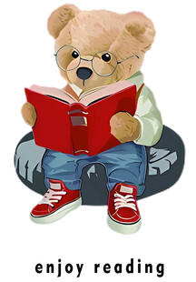 小熊惬意读书
