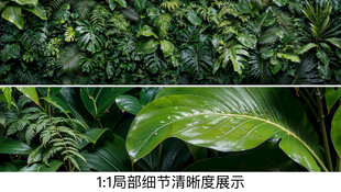 雨林绿叶背景墙壁画