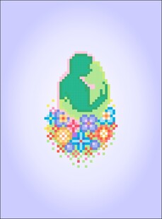 拥抱与多彩花卉图十字绣拼豆像素