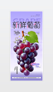 新鲜葡萄宣传海报