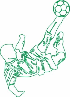 矢量踢足球人物线条图案