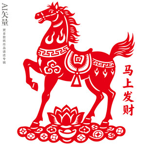 马上发财装饰画