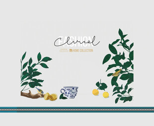 清新柠檬植物插画设计 家纺包装
