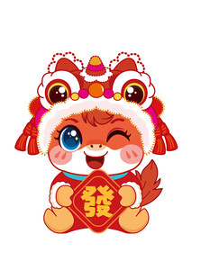 可爱小马卡通形象迎新年