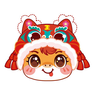 小马可爱虎头帽卡通萌娃形象