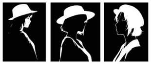 人物剪影矢量图