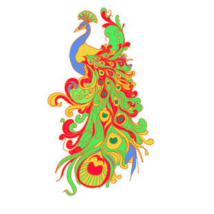 多彩孔雀图案设计