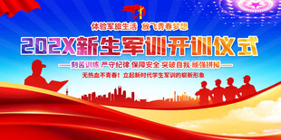 大学新生军训展板