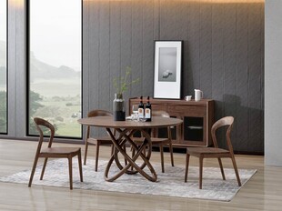 现代简约风格木质餐桌椅