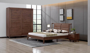 现代简约实木卧室家具组合