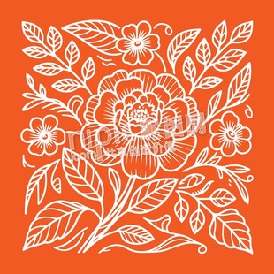 花卉线条装饰图案