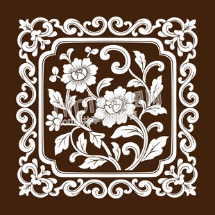 中式花纹镂空边框