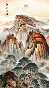 泰山五岳独尊玄关装饰画