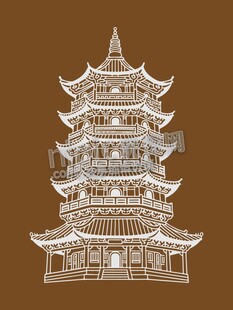中式古塔矢量图