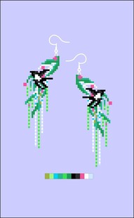 中式流苏蝴蝶耳环柳叶剪刀像素图