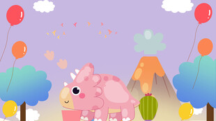 卡通恐龙背景墙