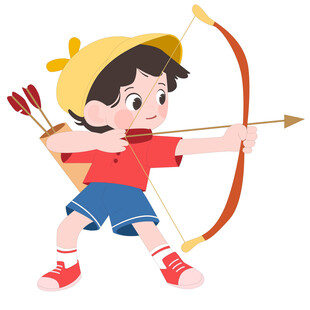 开学季体育课射击比赛射箭的男孩