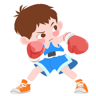 开学季体育课拳击比赛打拳男孩