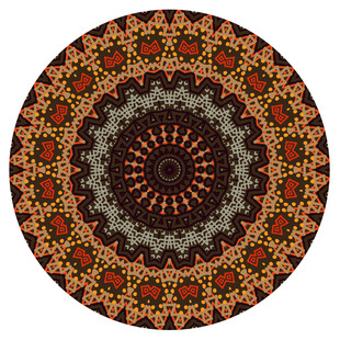 圆形民族风花纹装饰图案