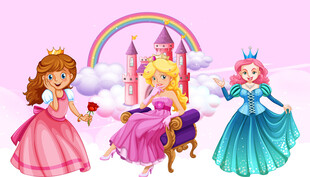 卡通公主背景墙