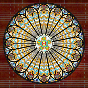 彩色圆形玻璃艺术图案