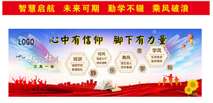 学校三风一训宣传展板设计模板