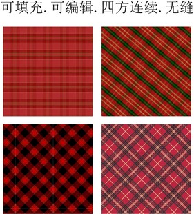 女装格子面料  红色格子图案
