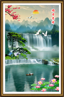 竖幅玄关山水画