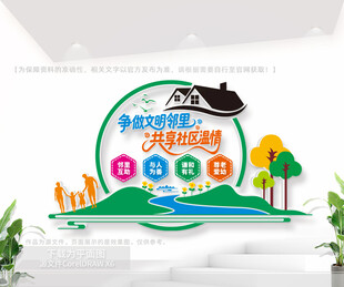 和谐社区文明邻里文化墙