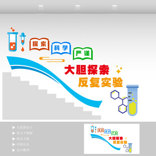 化学实验室楼梯文化墙