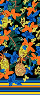 多彩花卉图案精美织物