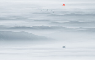 新中式水墨山背景墙