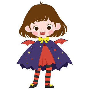 万圣节穿吸血鬼服装拿南瓜灯女孩