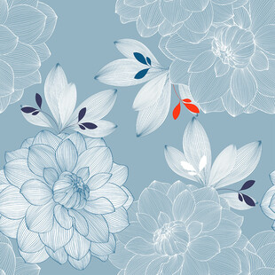浅蓝色花卉图案背景
