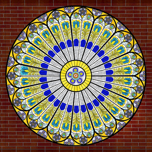彩色玻璃艺术圆形图案